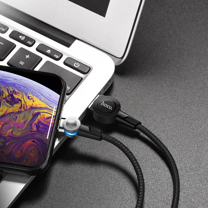 Gadget Kingdom™ 180-Degree Rotating Magnetic Charging Cable - High-Speed Data Transfer and Charging for Multiple Devices - UK Quality