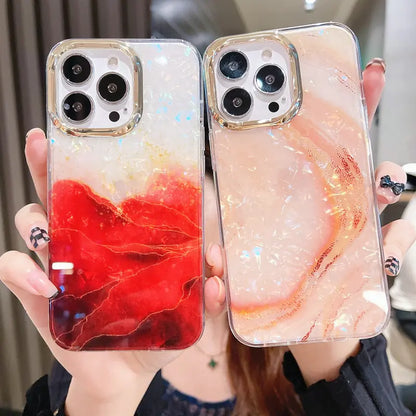 Marble Shell Pattern Phone Case For iPhones