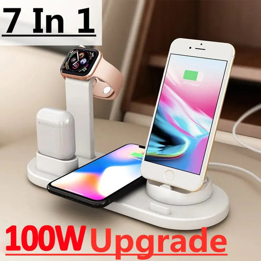 100W Wireless Charger Stand Pad - High-Speed Charging for Multiple Devices - UK Quality