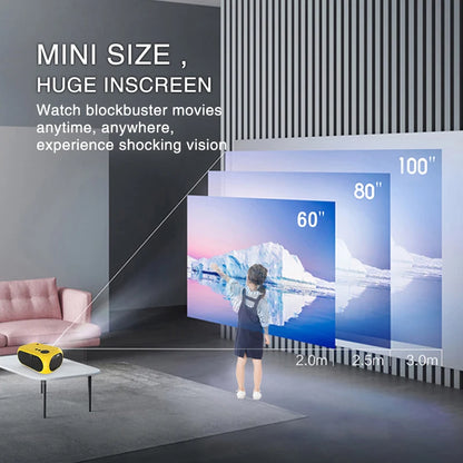 M24 Mini Projector – LED Portable Beamer with HDMI & USB, 480P Resolution, 1080P Support for Kids and Family Entertainment