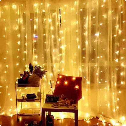 Christmas Curtain Lights Garland – Merry Christmas Indoor & Outdoor Festive Lighting Decoration