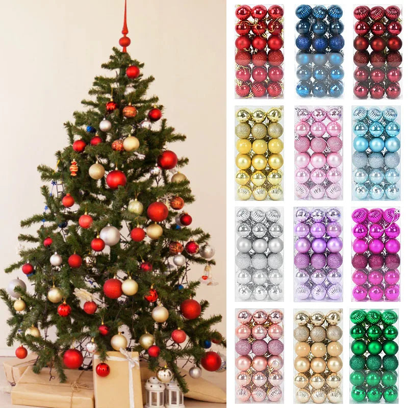 1 Box of Christmas Balls – Hanging Tree Ornaments for Home & Party Décor – 2024 New Year Gift