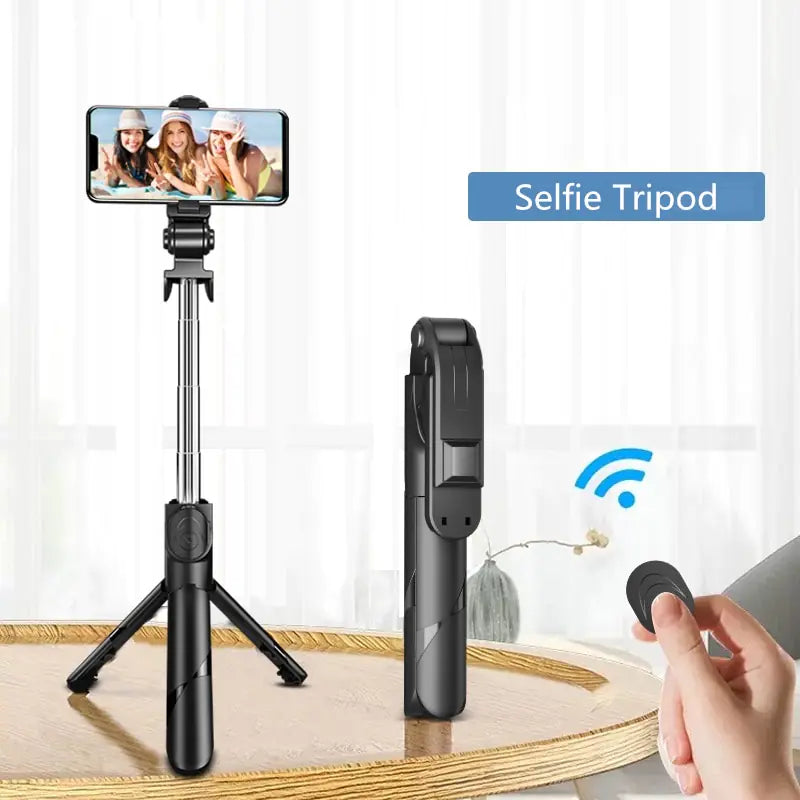 Wireless Selfie Stick Mini Tripod Extendable Monopod with fill light