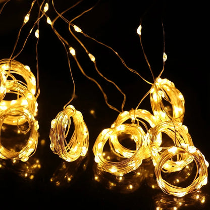 Christmas Curtain Lights Garland – Merry Christmas Indoor & Outdoor Festive Lighting Decoration