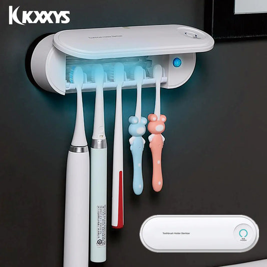 2-in-1 Automatic Drying & UV Toothbrush Sterilizer Holder – Convenient Ultraviolet Dispenser for Healthy Home Bathroom