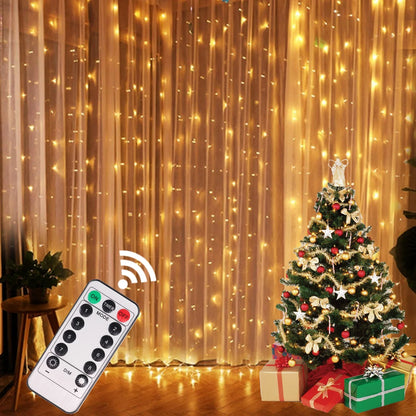 Christmas Curtain Lights Garland – Merry Christmas Indoor & Outdoor Festive Lighting Decoration