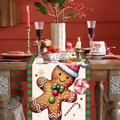 Christmas Gingerbread Man Table Flags & Candy Cane Winter Kitchen Decorations – Perfect for Holiday Parties & Home Gatherings