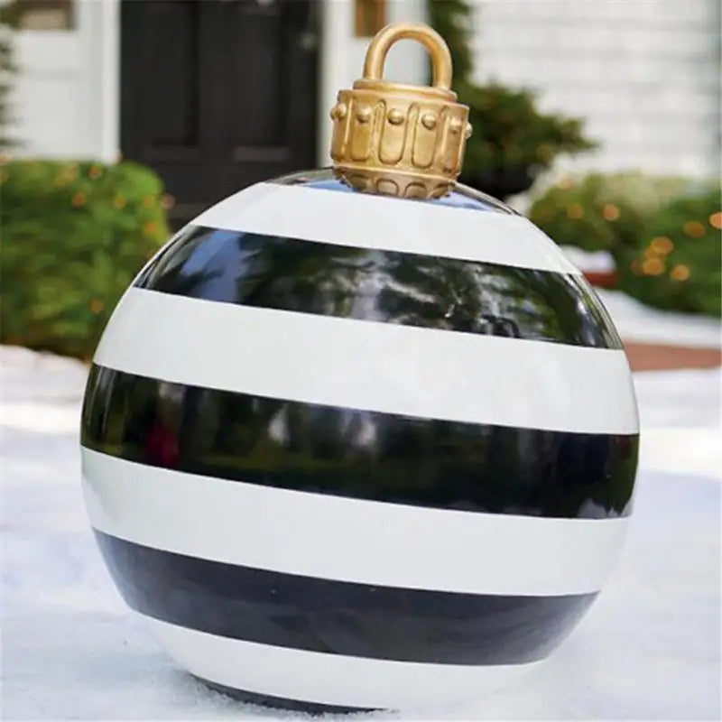 Large Christmas Inflatable Balls (60cm): Outdoor Christmas Tree Decorations, Inflatable Baubles for Festive Atmosphere