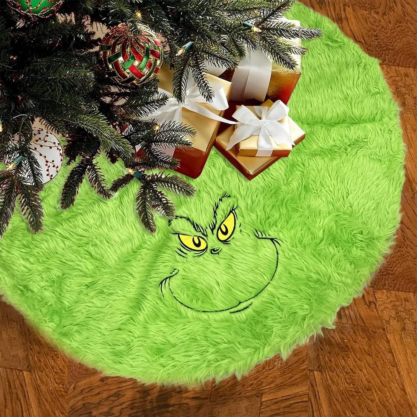 Grinch's Christmas Tree Skirt Decoration: Holiday Supplies for Festive 2024 Christmas Tree