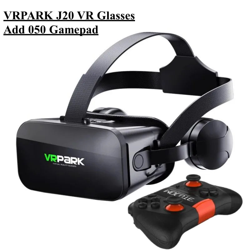 Original J20 4K Virtual Reality Glasses – 3D VR Headset for iOS & Android Phones, Google Cardboard, Max 6.7" Screen  Optimized