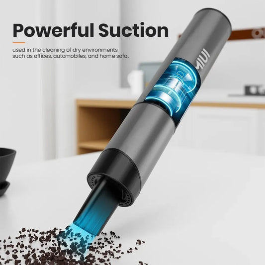 Gadget Kingdom™ Mini Portable Vacuum Cleaner Cordless Handheld Vacuum with 3 Suction Heads Easy to Clean for Desktop Keyboard Car USB