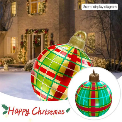 Large Christmas Inflatable Balls (60cm): Outdoor Christmas Tree Decorations, Inflatable Baubles for Festive Atmosphere