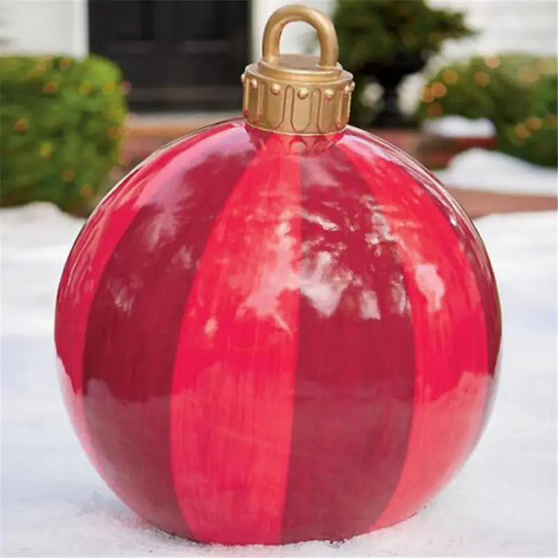 Large Christmas Inflatable Balls (60cm): Outdoor Christmas Tree Decorations, Inflatable Baubles for Festive Atmosphere