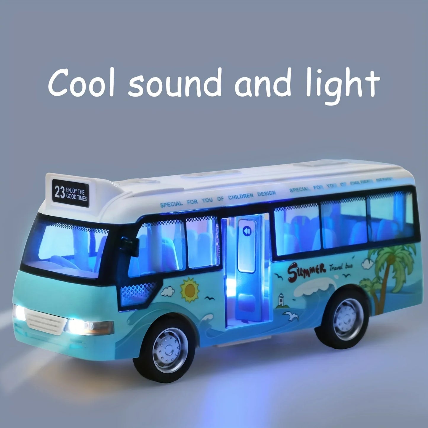 Die-Cast School Bus Toy with Lights & Sounds: Friction-Powered City Bus for Kids’ Play & Gifts