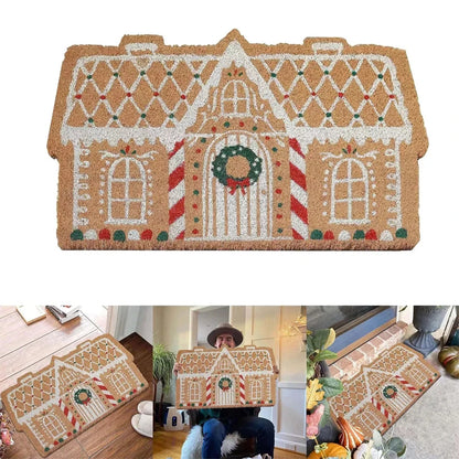 Christmas Cartoon Door Mat: Soft Imitation Cashmere Non-Slip Welcome Rug for Home Décor & Bathroom Water Absorbing Carpet