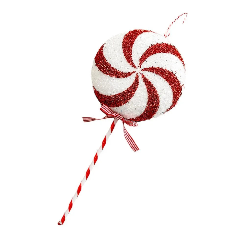 Red and White Candy Cane Lollipop Ornaments: Christmas Tree Hanging Decorations for Holiday and New Year 2025