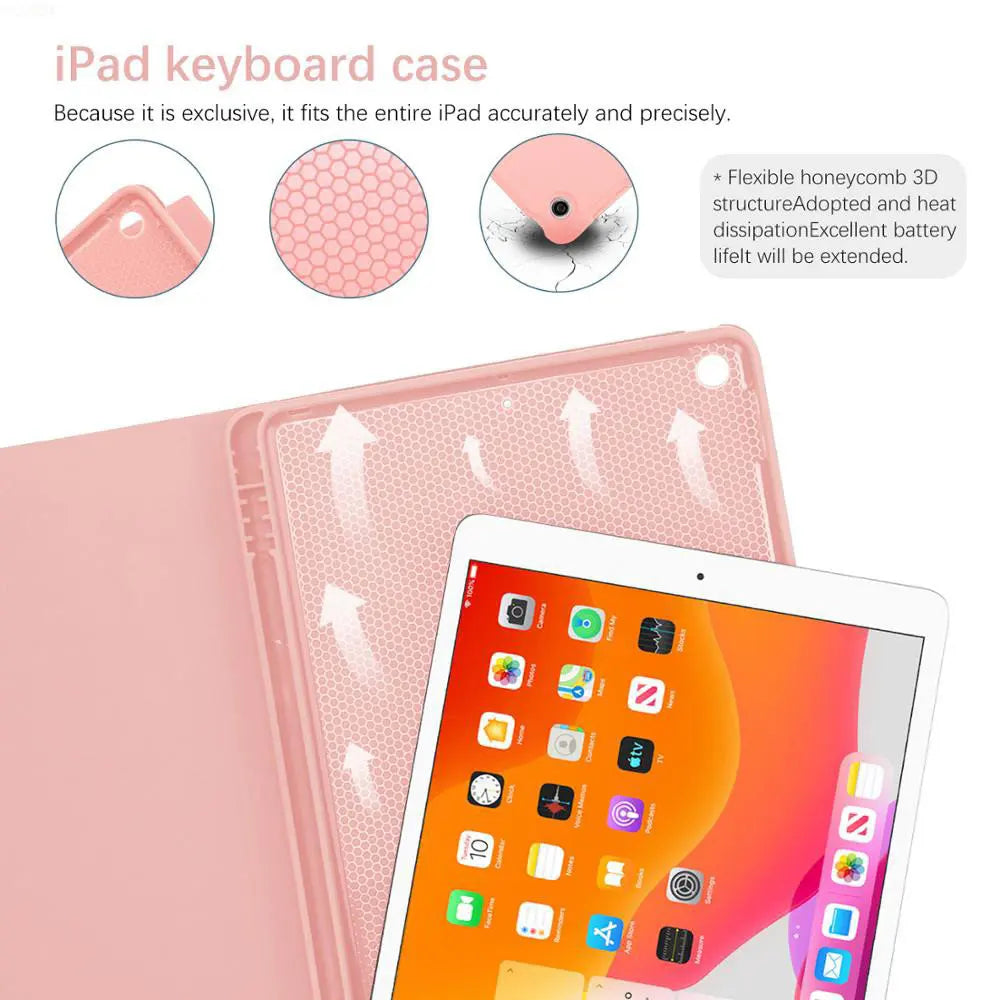 Detachable Keyboard Case for iPad: Compatible with iPad Pro 11 & More - Multi-Functional Cover with Built-In Keyboard