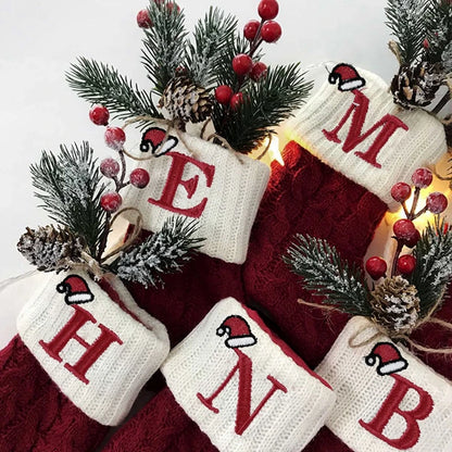 Christmas Alphabet Knitting Socks – Festive Ornaments for Tree & Home Décor