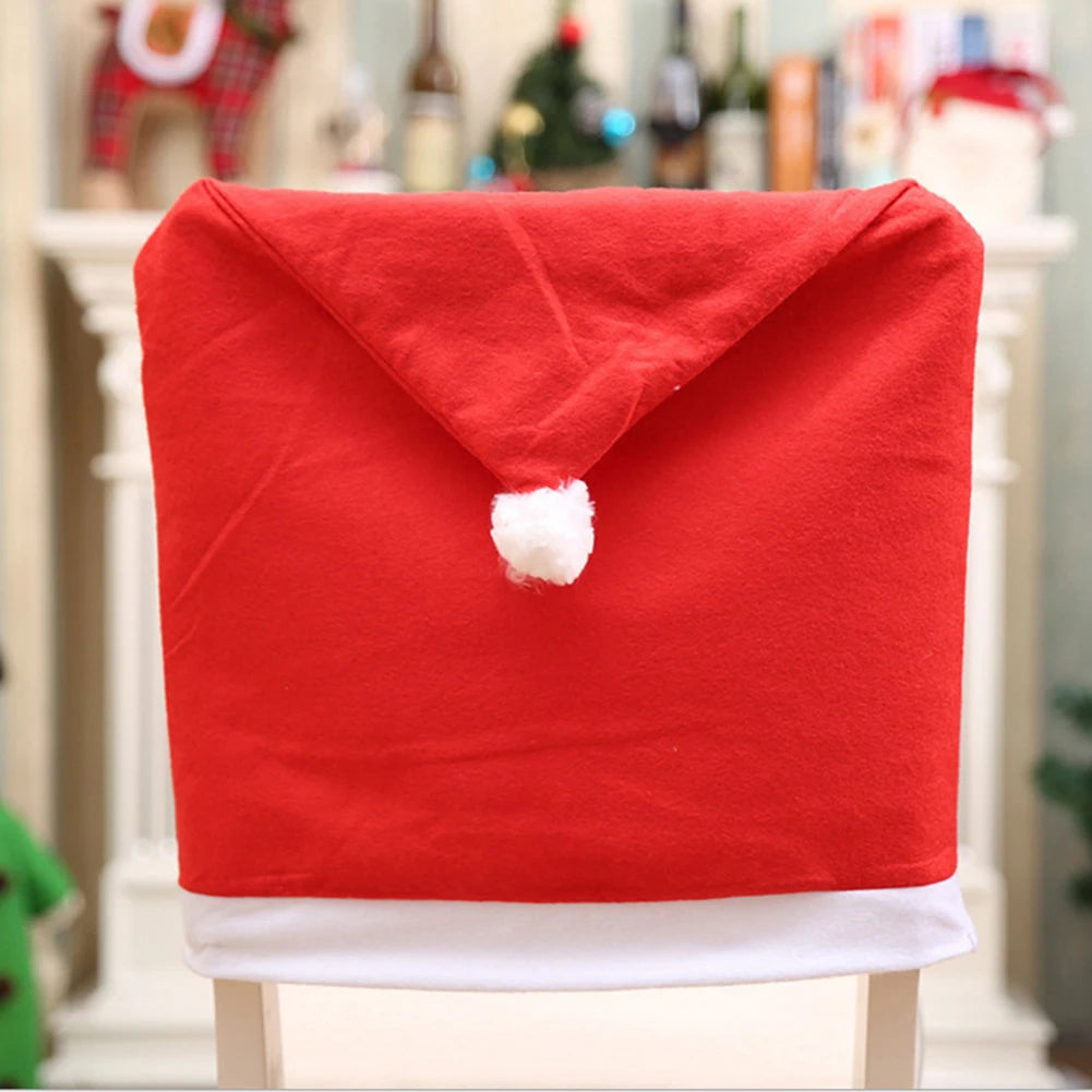 Santa Hat Chair Cover Set – Festive Christmas Table & Chair Decoration (1-10pcs)