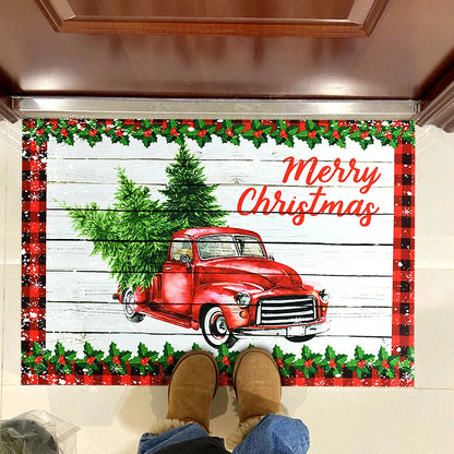 Merry Christmas Doormat: Santa Claus Anti-Slip Outdoor Rug for Holiday Décor