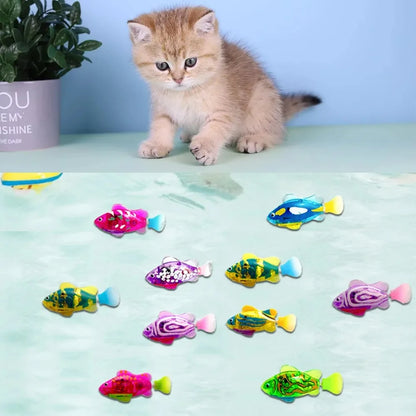 LED Interactive Swimming Robot Fish Toy for Cats: Glowing Electric Fish to Stimulate Pet Hunting Instincts