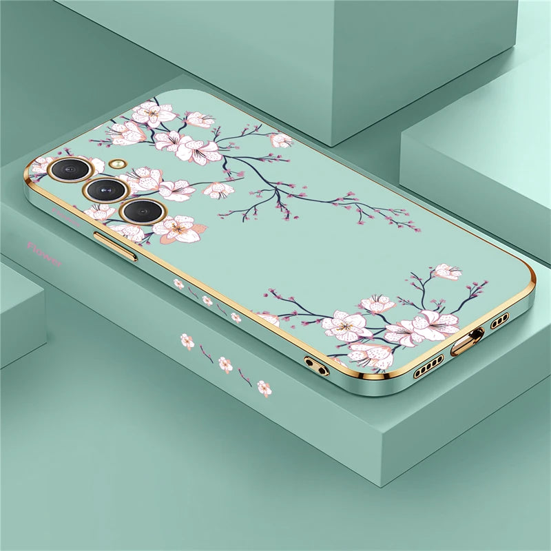 Painting Pattern Case for Samsung Galaxy A34 to A72 – Soft Silicone Flower Phone Cover