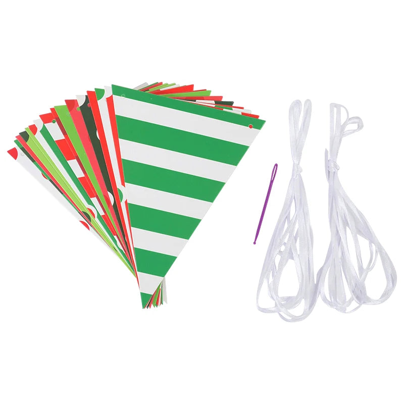 Merry Christmas Triangle Bunting Banner – Festive Home & Party Décor