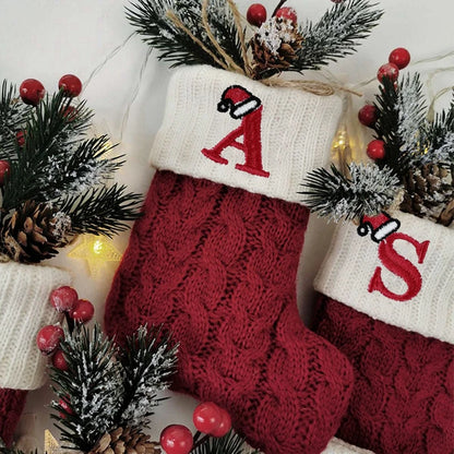 Christmas Alphabet Knitting Socks – Festive Ornaments for Tree & Home Décor