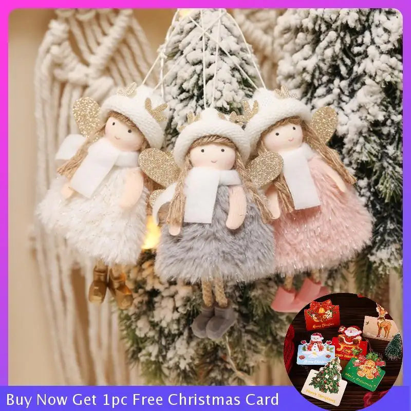 Christmas Angel Girl Doll Ornament – Plush Hanging Pendant for Tree & Holiday Décor