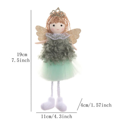 Christmas Angel Doll Pendant – Adorable Purple & Green Ornament for Holiday Décor and Kids’ Gifts