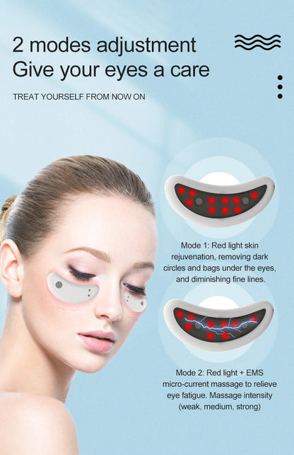 GlowUK™ Eye Pods LED Light Reusable Eye Care Mask Patch Therapy Massager with Gel Patch for Under-Eye