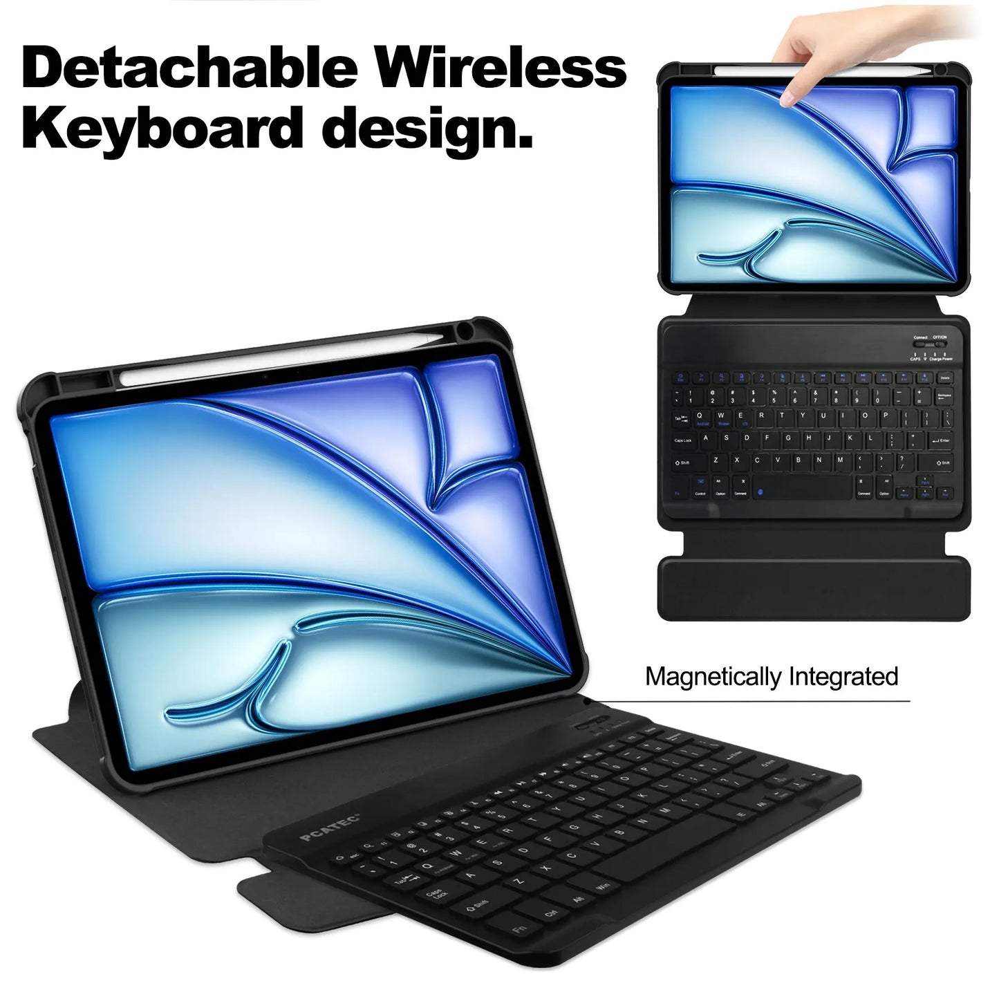 360-Degree Rotating Keyboard Case for iPad Air 11" (2024): Auto Sleep Feature, Protective Case for Kids & Tablets