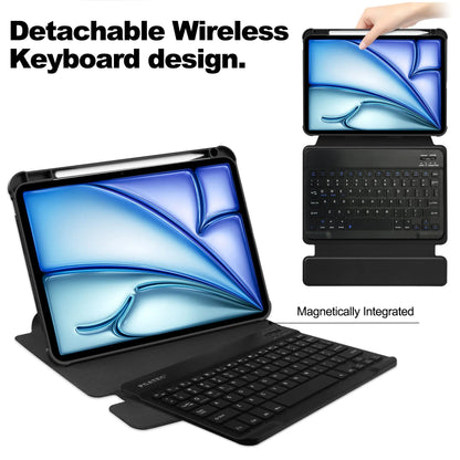 360-Degree Rotating Keyboard Case for iPad Air 11" (2024): Auto Sleep Feature, Protective Case for Kids & Tablets