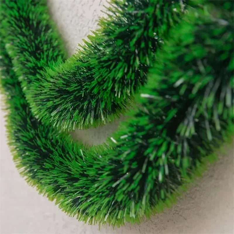 Christmas Tinsel Ribbons – Green Cane Ribbon Garland for Xmas Tree, Wreaths & Home Decorations