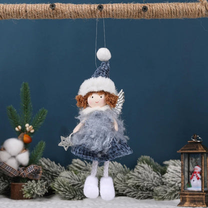 Christmas Angel Girl Doll Ornament – Plush Hanging Pendant for Tree & Holiday Décor