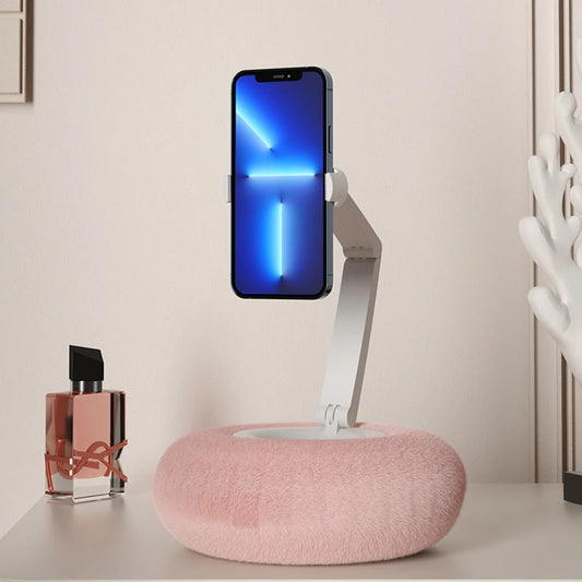 Creative Pillow Mobile Phone & Tablet Holder: 360° Rotating Stand for Live Streaming, Desktop, Bed, and Home Use