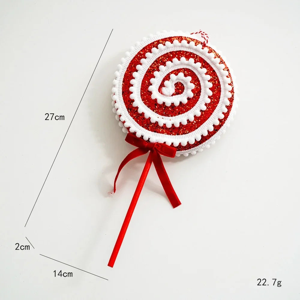 Red and White Candy Cane Lollipop Ornaments: Christmas Tree Hanging Decorations for Holiday and New Year 2025