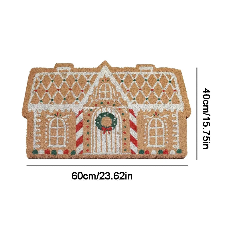 Christmas Cartoon Door Mat: Soft Imitation Cashmere Non-Slip Welcome Rug for Home Décor & Bathroom Water Absorbing Carpet