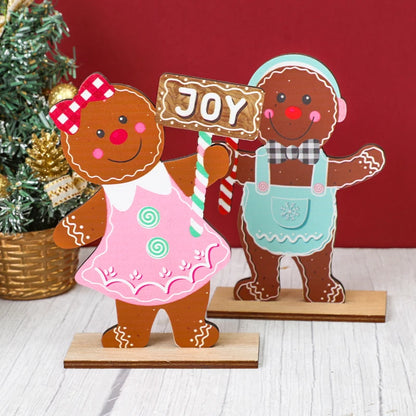 Christmas Gingerbread Man Wooden Decoration: Festive Xmas Cookie Ornament for Home & New Year Gifts