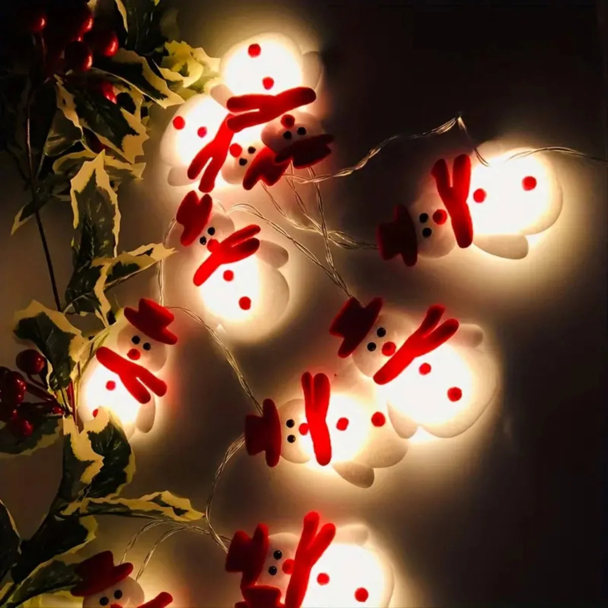 Plush Snowman LED String Lights – 10/20 LED Decorative Fairy Lights for Christmas, Perfect Holiday Atmosphere & Gift