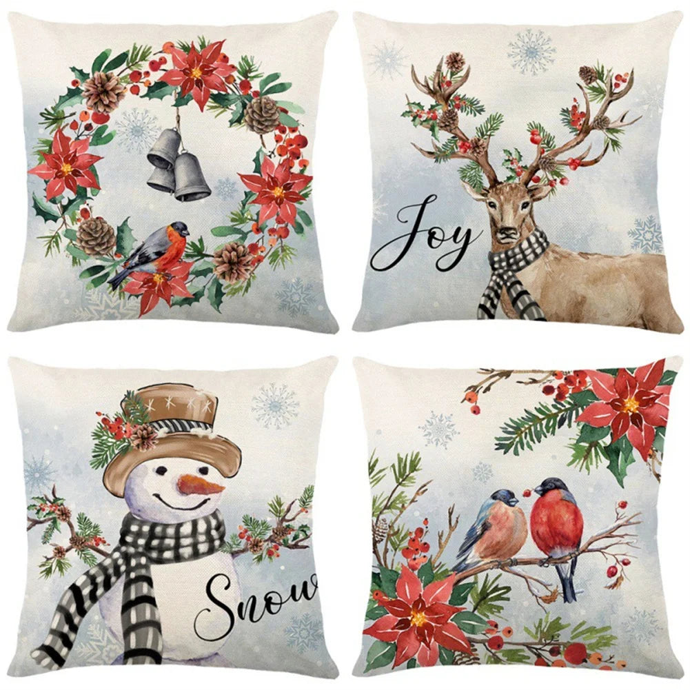 Merry Christmas Cushion Cover Set – Festive Pillowcases for Home Décor, Holiday Ornament for 2025