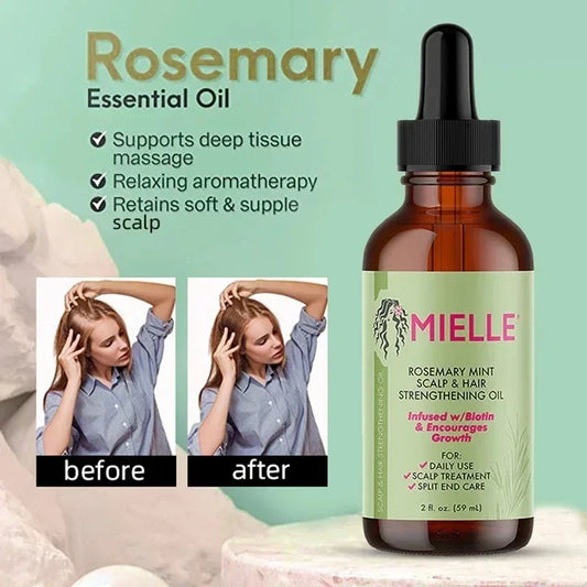 Mielle Rosemary Mint Scalp & Hair Strengthening Oil – Nourishes, Repairs Split Ends, and Promotes Healthy Hair Growth