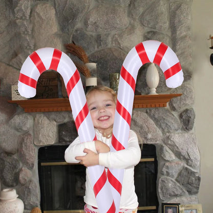 Inflatable Christmas Candy Cane Stick Balloons – Fun Merry Christmas Decorations for Home & New Year 2025