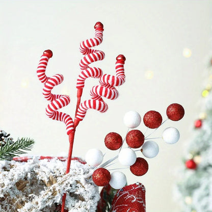 Christmas Tree Candy Canes – Festive Wool Candy Roll Decorations for Holiday & Winter Cheer (1, 2, or 4 Pcs) 1