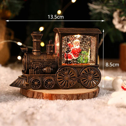 Christmas Eve Music Box Gift – LED Light-Up Water-Filled Christmas Train Ornament