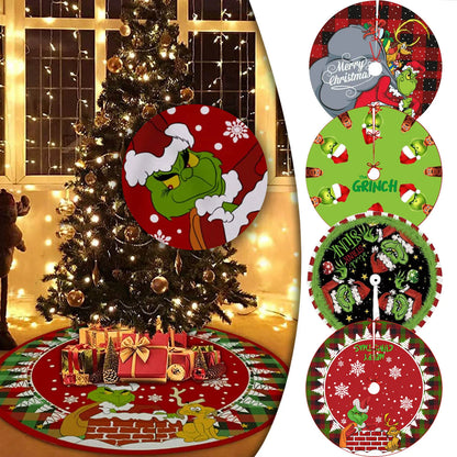  Merry Christmas Tree Skirt – Red & Green Soft Holiday Decoration, Perfect