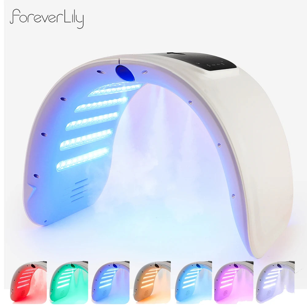 GlowUK™ 7-Color LED Photon Machine & Nano Spray Facial Device – Skin Rejuvenation and Hydration