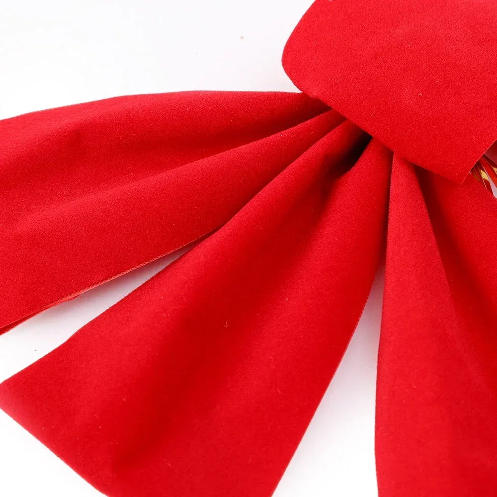 Big Bowknot Red Ribbon Christmas Tree Topper: Elegant Red Bow for Tree, Door, or Party Décor