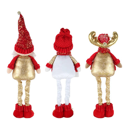 Telescopic Christmas Dolls Set: Santa Claus, Reindeer & Snowman for Merry Home Decor 2024