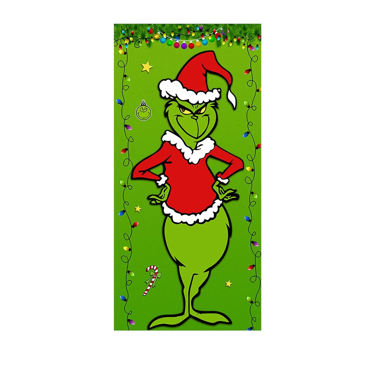 Christmas Door Curtain Banner: Santa Claus & Puppy Outdoor Decoration for Holiday Festivities and Photo Backdrops